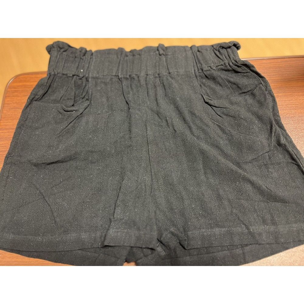 NWT Jodifl High Waisted‎ Paper Sack Shorts Size Small Black
